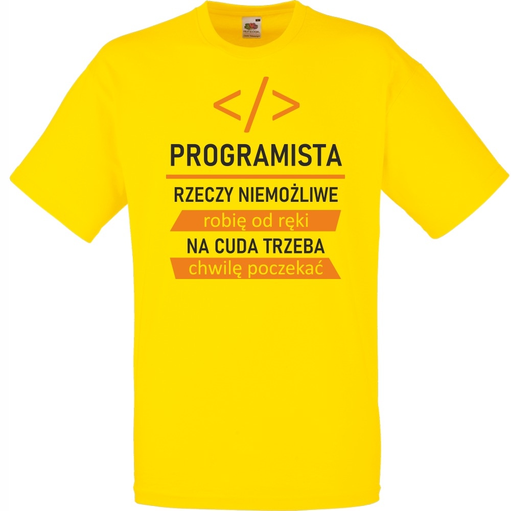 

Koszulka programista cudotwórca XL żółta jaskrawa