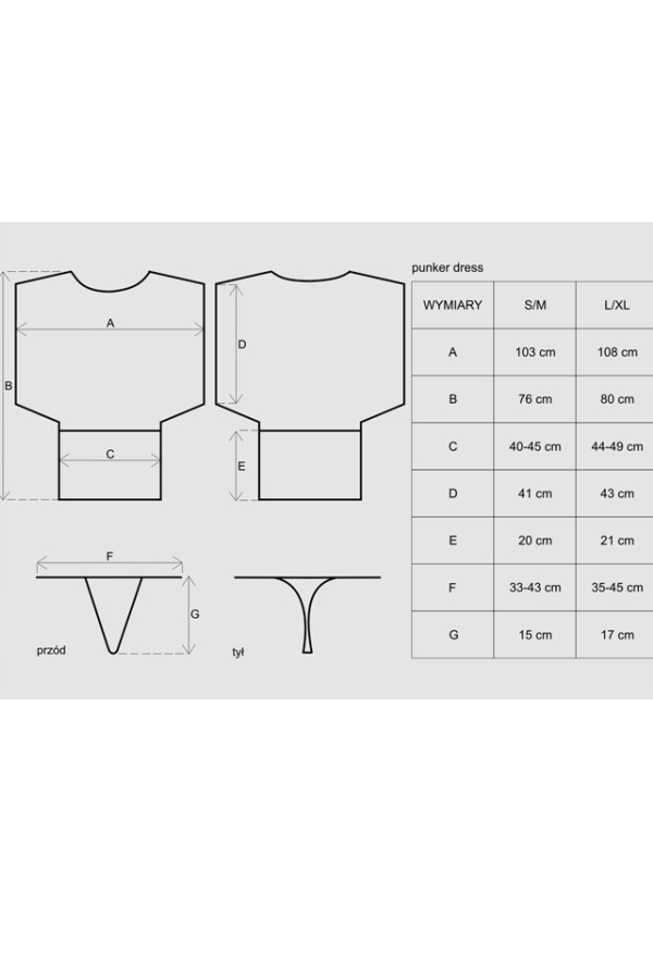 OBSESSIVE Punker - SEXy sukienka i stringi - L/XL Marka Obsessive