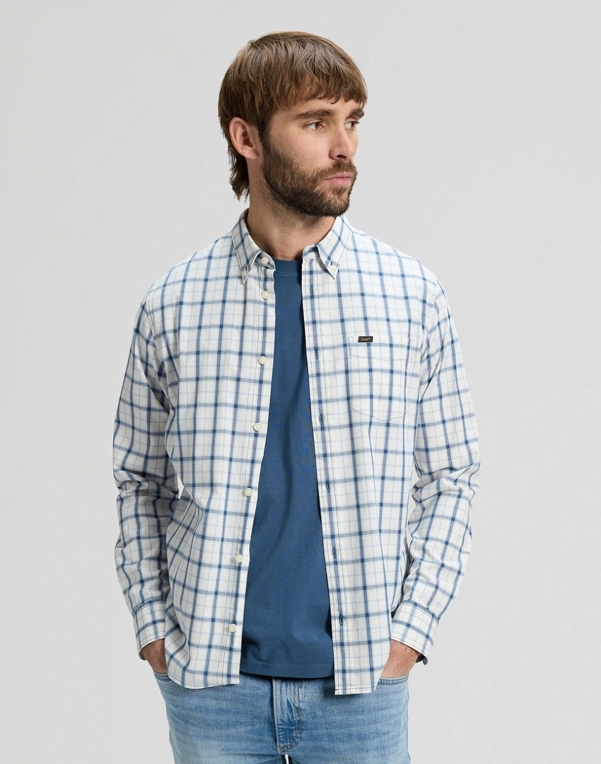 Pánská košile Lee Button Down Orion Blue Plaid 112376571 L