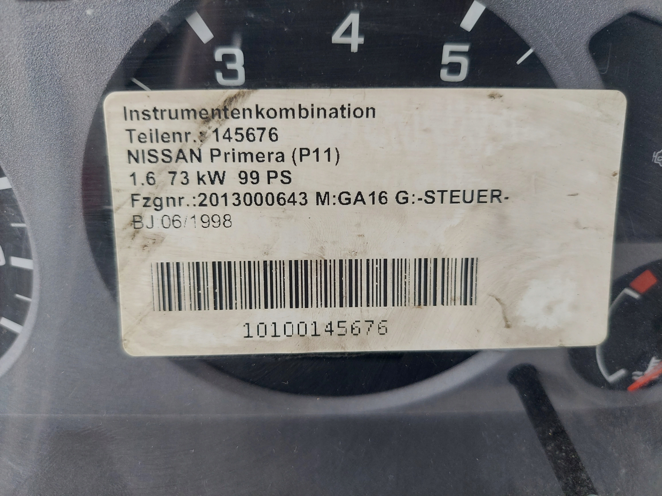 budíky hodiny PRIMERA P11 1.6 B 248102F812