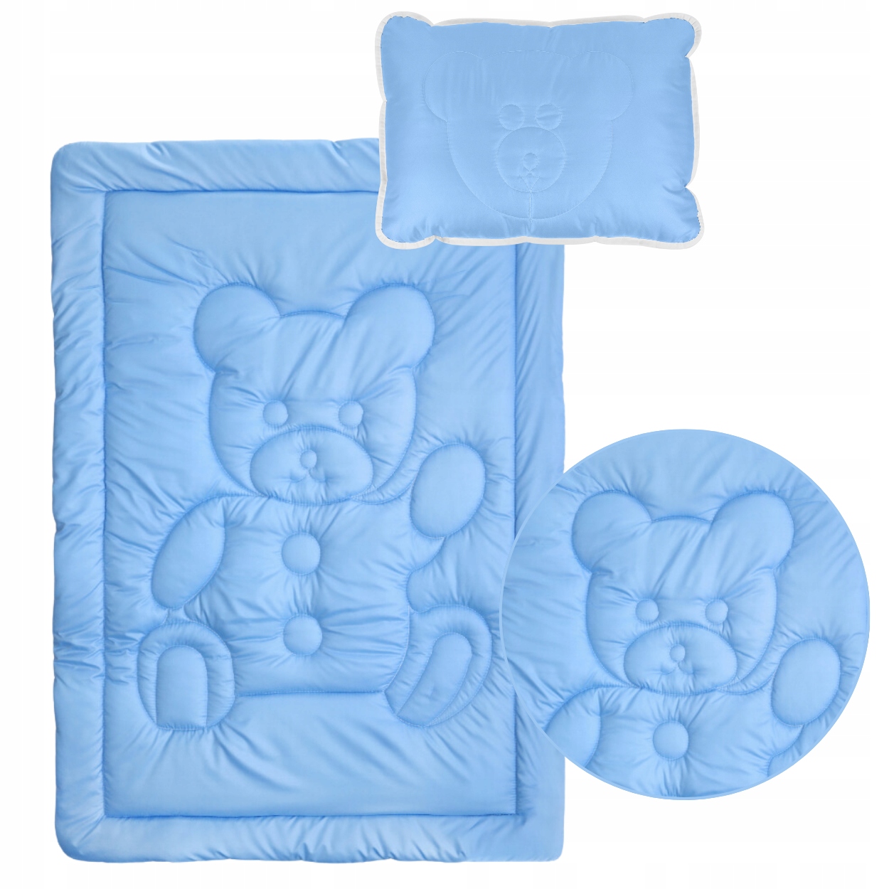 KOŁDRA DZIECIĘCA 100x135 PODUSZKA MIŚ DLA CHŁOPCA OD PRODUCENTA