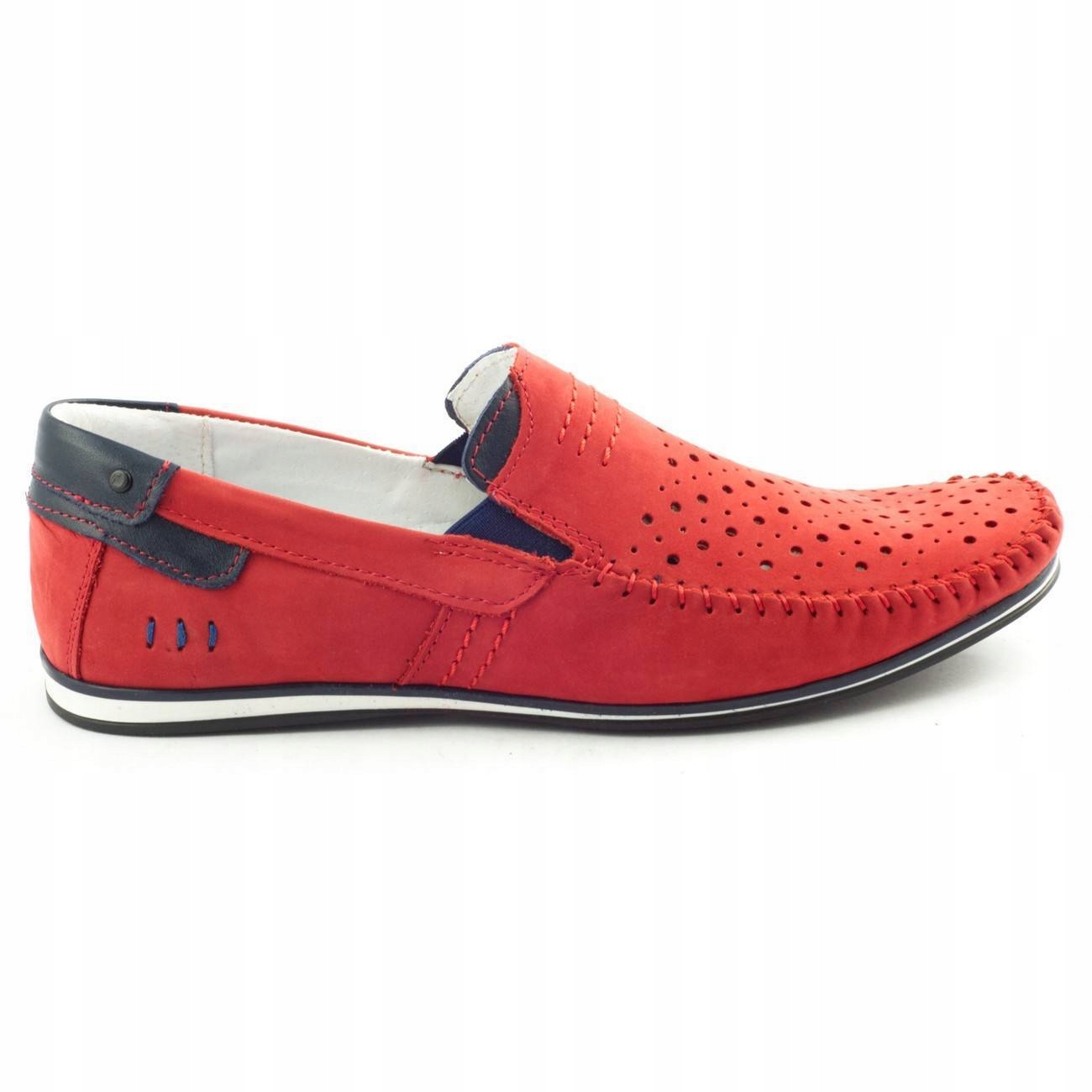 

Buty męskie skórzane mokasyny 876 lato czerwone 43