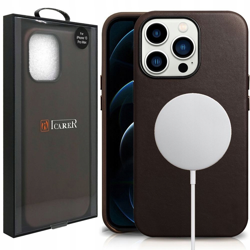 

Etui Skóra Naturalna do iPhone 13 Pro Max, iCarer