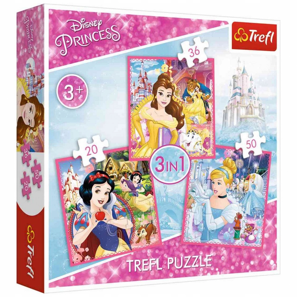 

Puzzle 3w1 Zaczarowany świat księżniczek Trefl