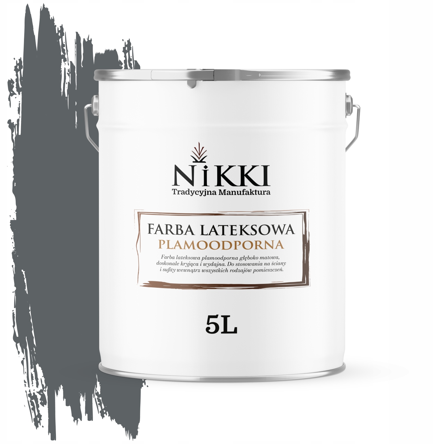 Latexová Farba Odolná Voči Škvrnám Farba Antracit H0912 5L Hlboká Matná Na Steny