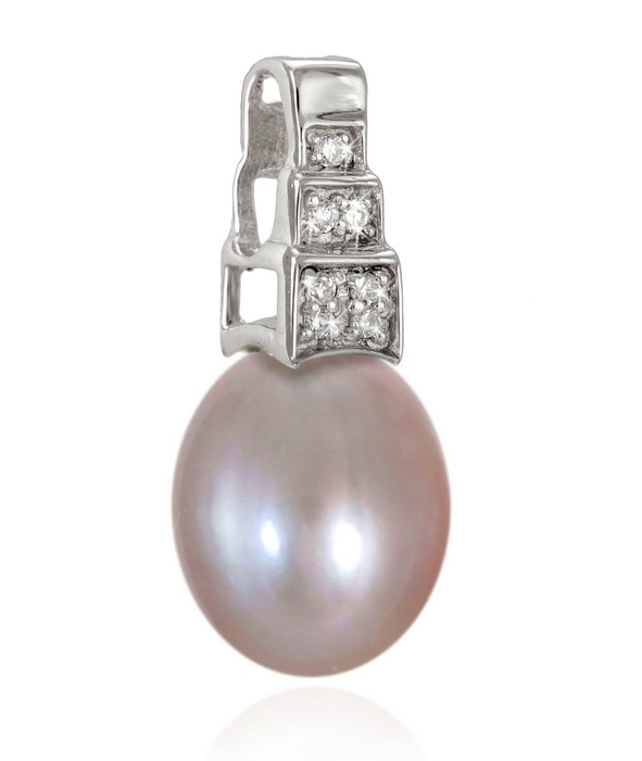 LAWENDOWA PERŁA 8 x 10 MM - ELEGANCKA ZAWIESZKA