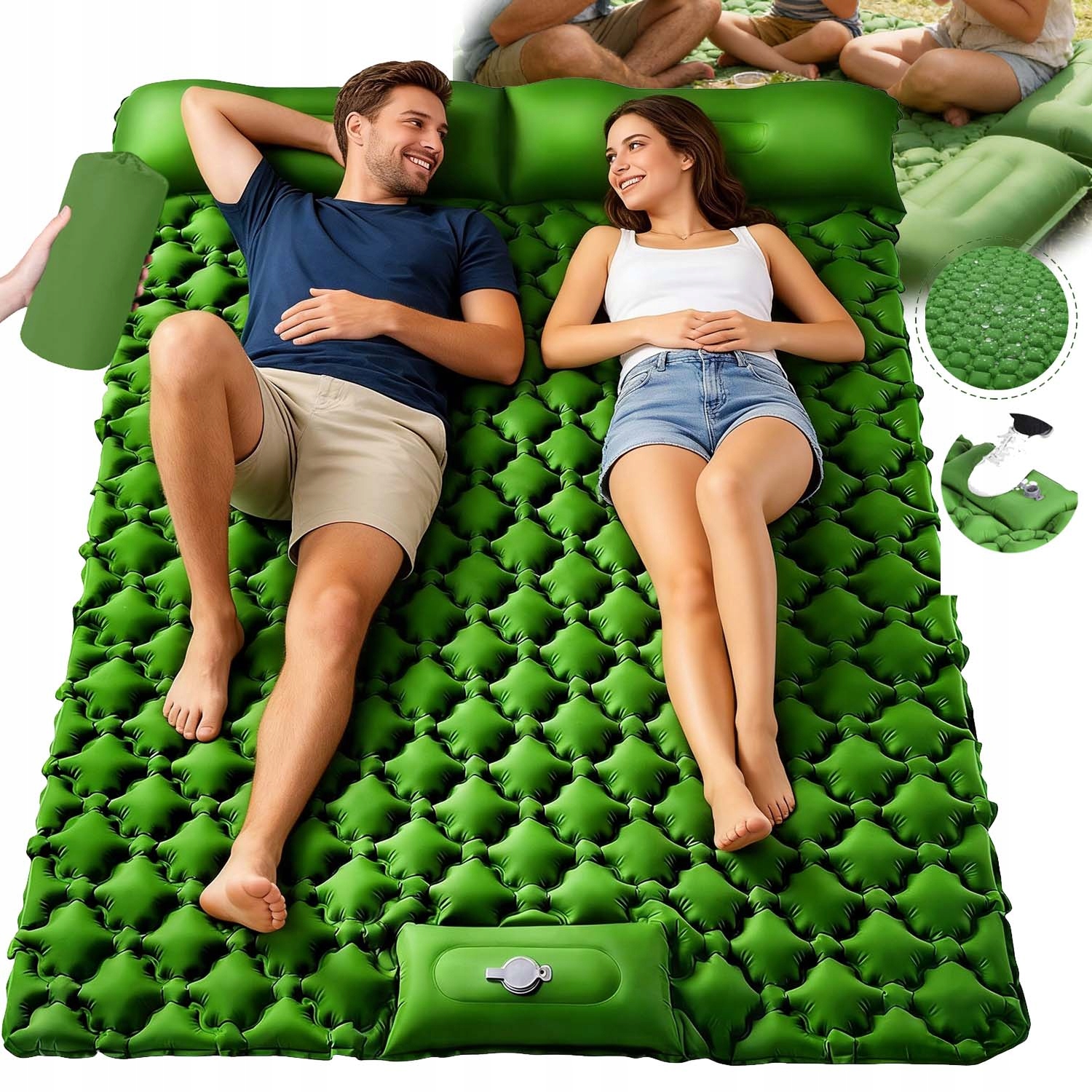 Matrace Nafukovací Podložka Lehká Přenosná 190 X 120 CM