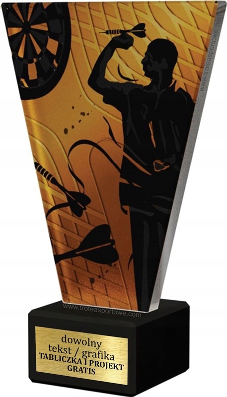 

nagroda Dart szklana+marmur+grawer 15cm