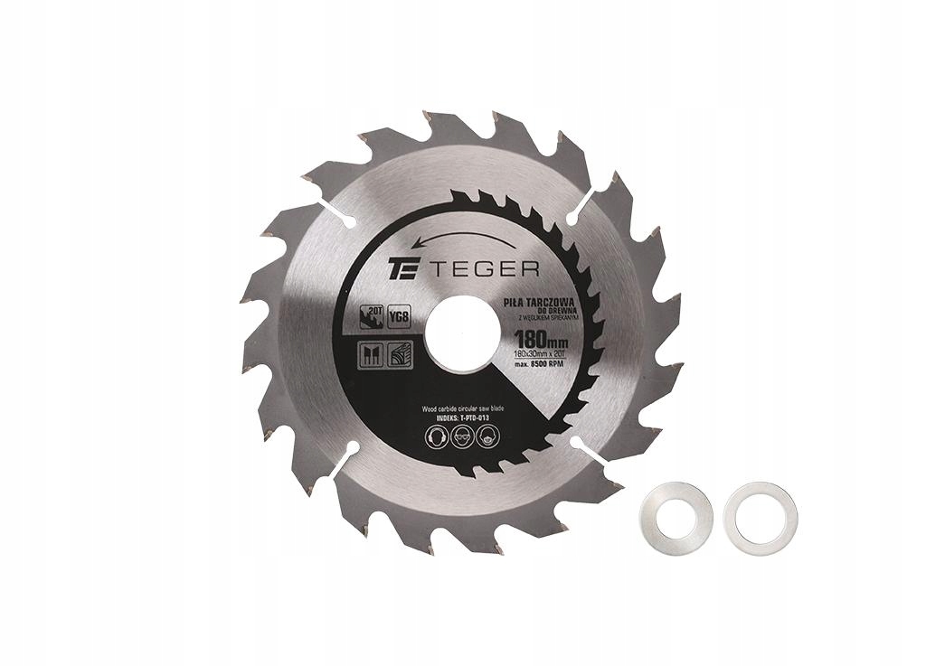 Piła tarczowa do drewna z węglikiem spiekanym 180x30x20T / TEGER
