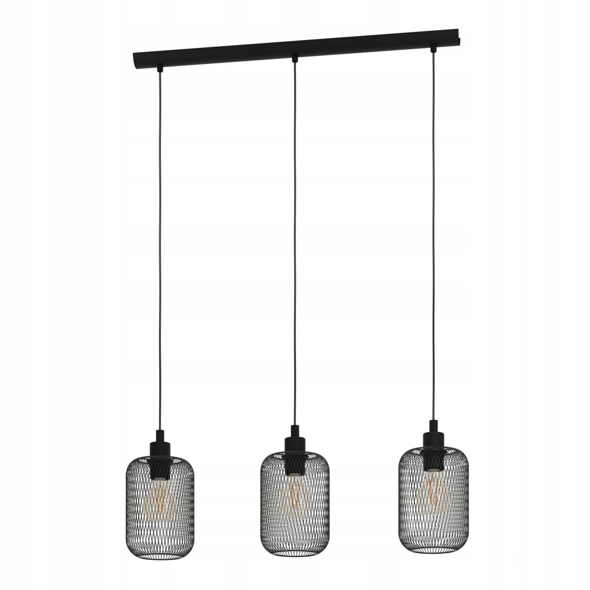 Závěsné svítidlo Eglo Wrington 3xE27 černé kovové 740mm