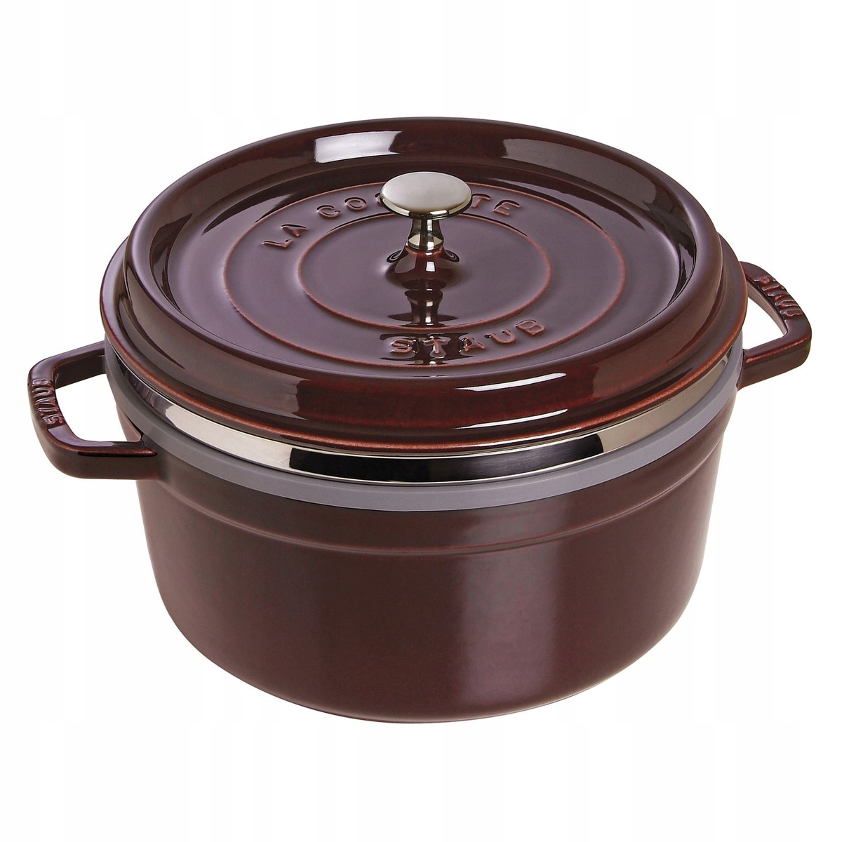 Staub La Cocotte Garnek żeliwny okrągły z wkładem 5.2 ltr, grenadynowy