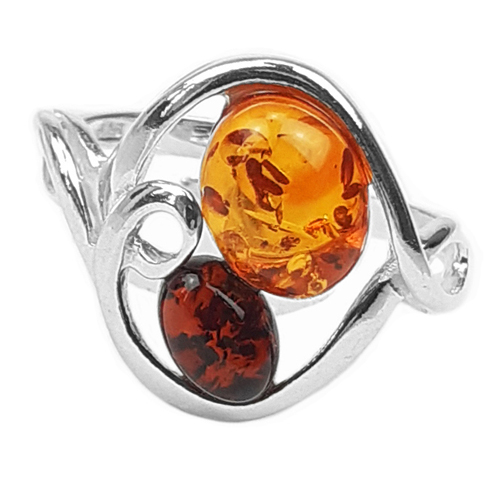 Stříbrný nastavitelný Prstýnek s originálním JANTARem ze stříbra 925 Dárek