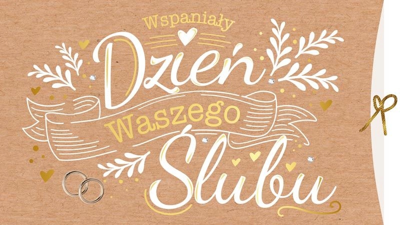 

Na ślub Prezenty Kartki z życzeniami urocze KPE150