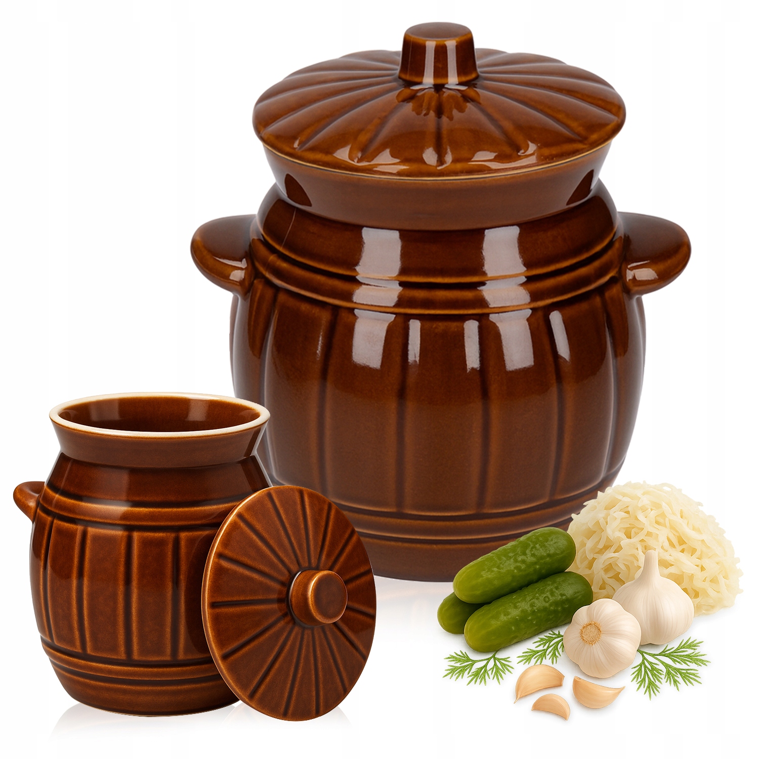 Kamenina S Víkem K Nakládání Zelí Okurky Sud Na Ohorky Zelí