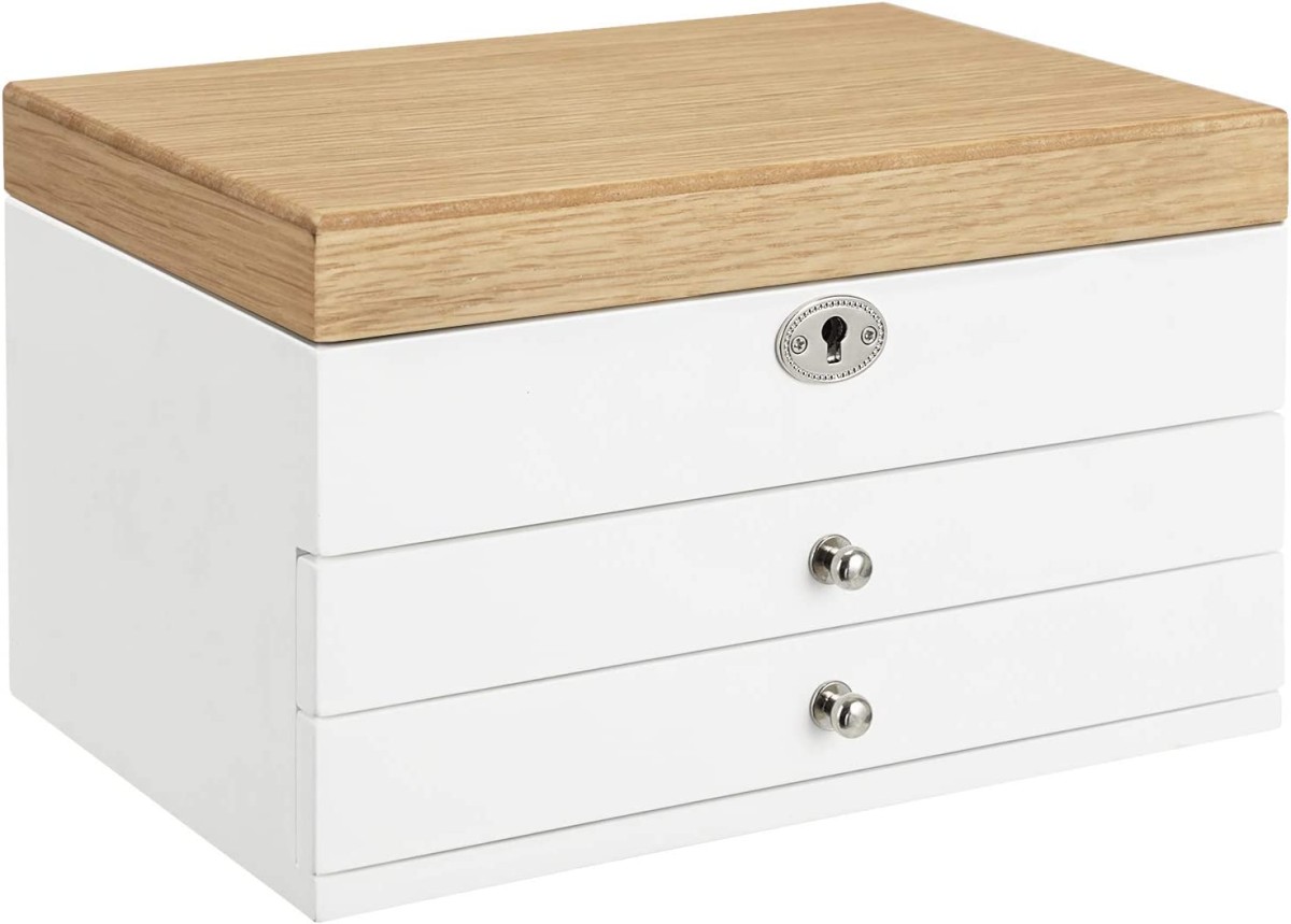 Šperkovnice Lara bílo-hnědá