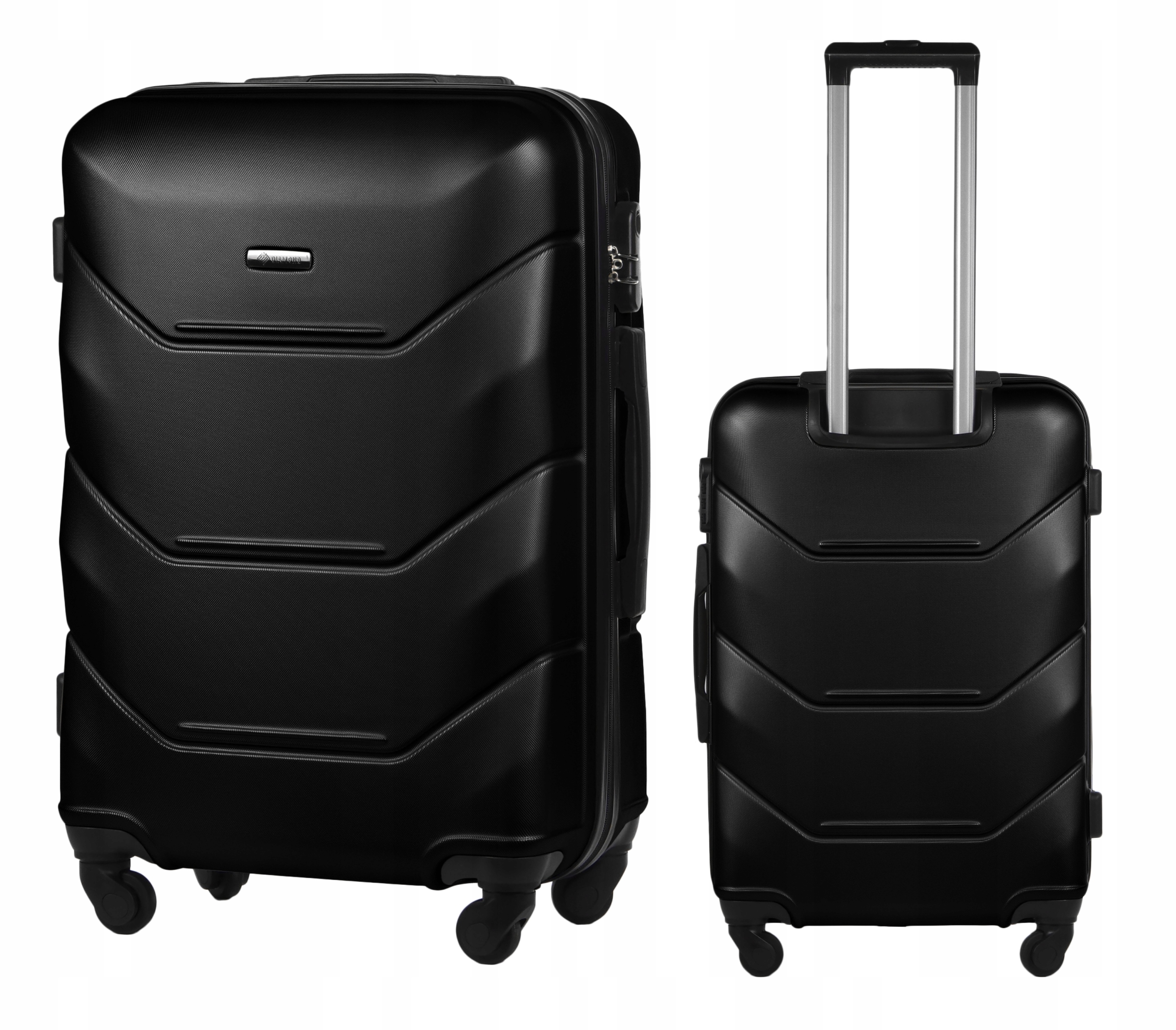 Střední Kufr Na Kolečkách Cestovní Zavazadlo Diamond Černý M 24" A227 Abs