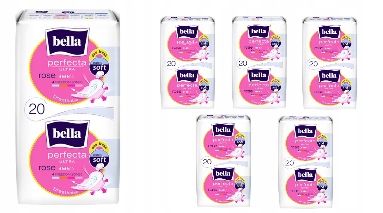 6x Bella Perfecta Ultra Rose 20 sztuk Podpaski