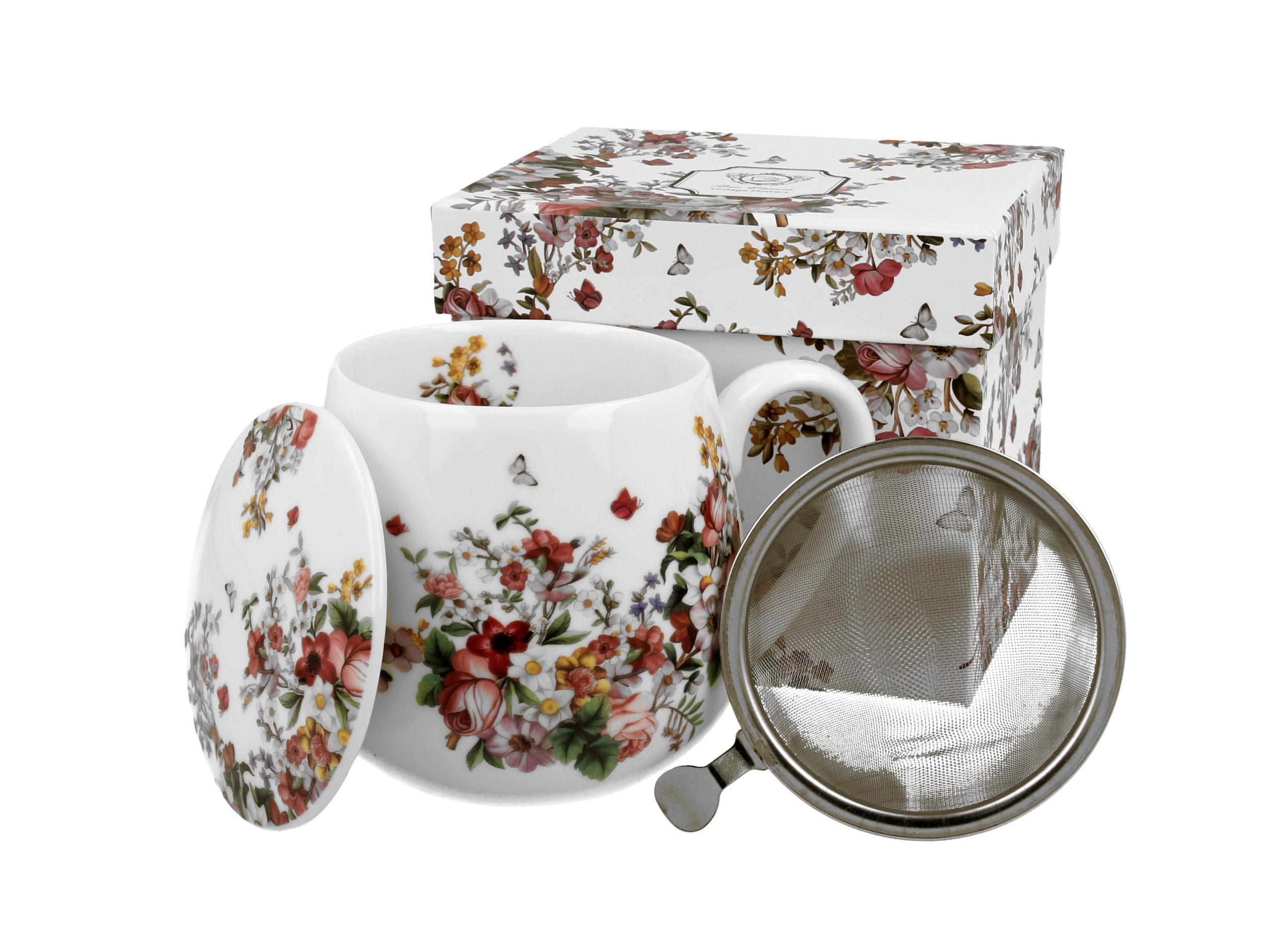 

Zaparzacz baryłka 430 ml Vintage Flowers White