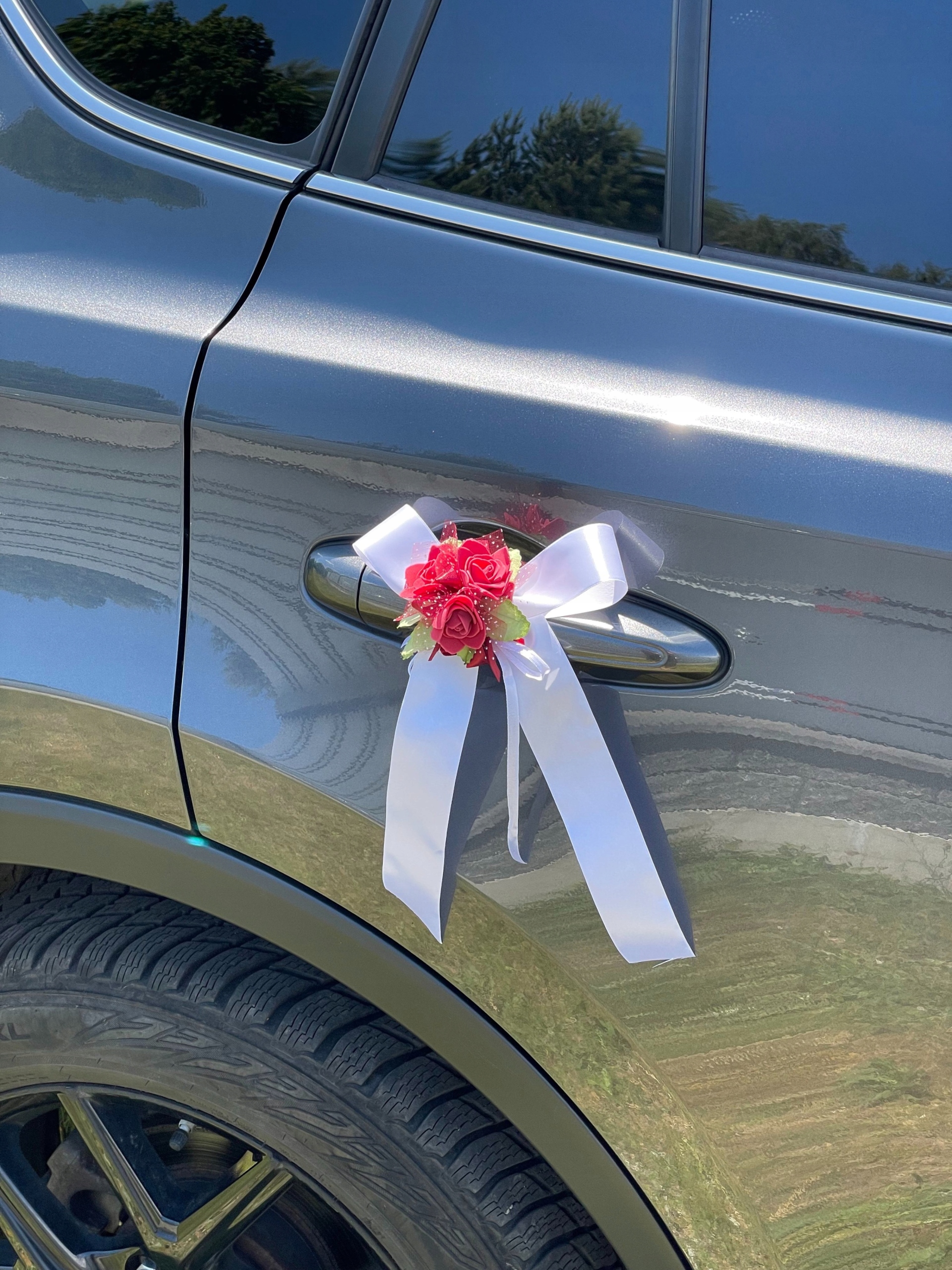 Kokarda dekoracja samochodu / krzeseł ślub czerwony Marka bez marki