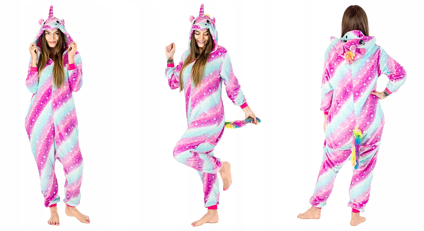 ONESIE KIGURUMI CIEPŁA PIŻAMA JEDNOCZĘŚCIOWA NA ZAMEK DRES KOMBINEZON M Rozmiar M