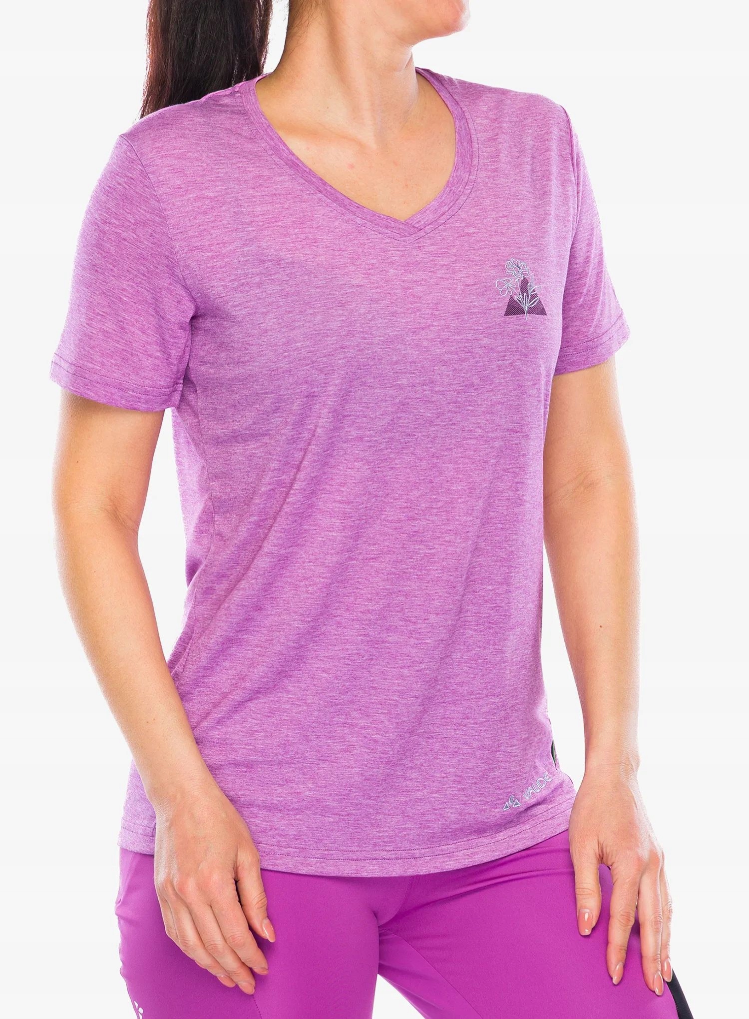 Dámské rychleschnoucí tričko Vaude Skomer Print Tee III magenta 36 (xs)