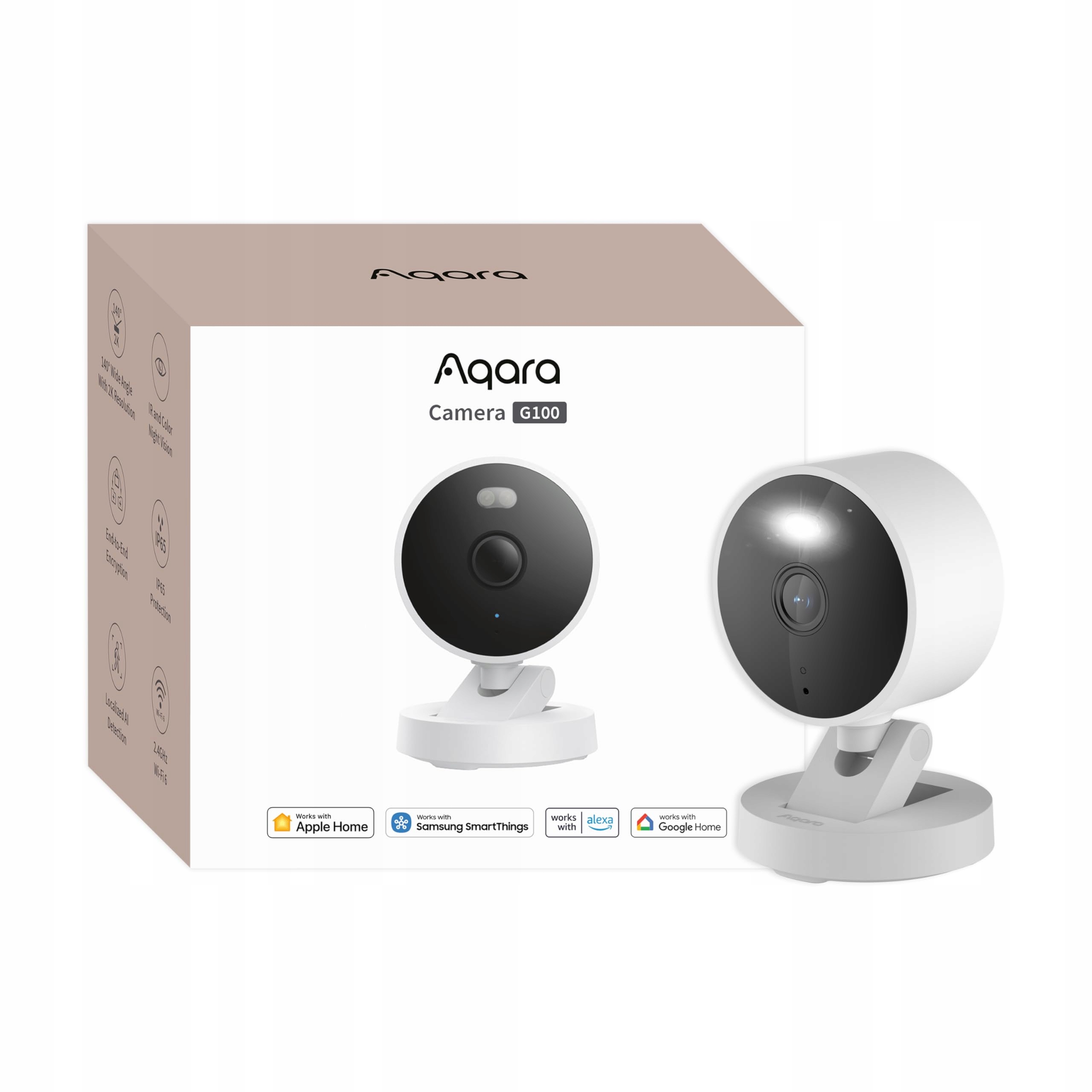 Aqara G100 Kamera 2K Vnútorná Vonkajšia HomeKit Audio Ir Alexa Google