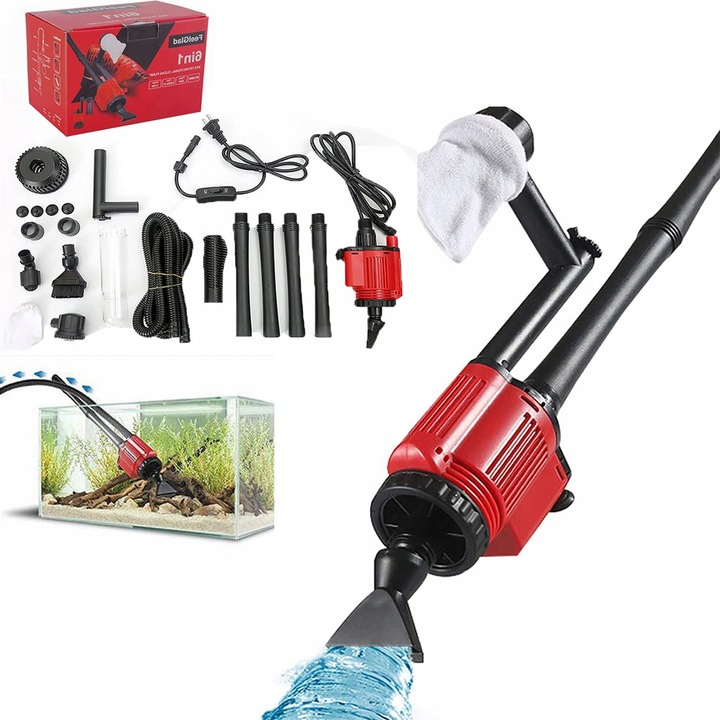 Levně 6V1 Elektrický Vysavač Na Akvárium 1800L/H 28W Na Čištění Akvária