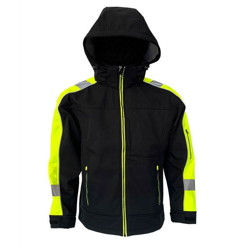 Ciepła Gruba Kurtka Softshell Wodoodporna Odblaskowa Bhp Drogowa Techniczna