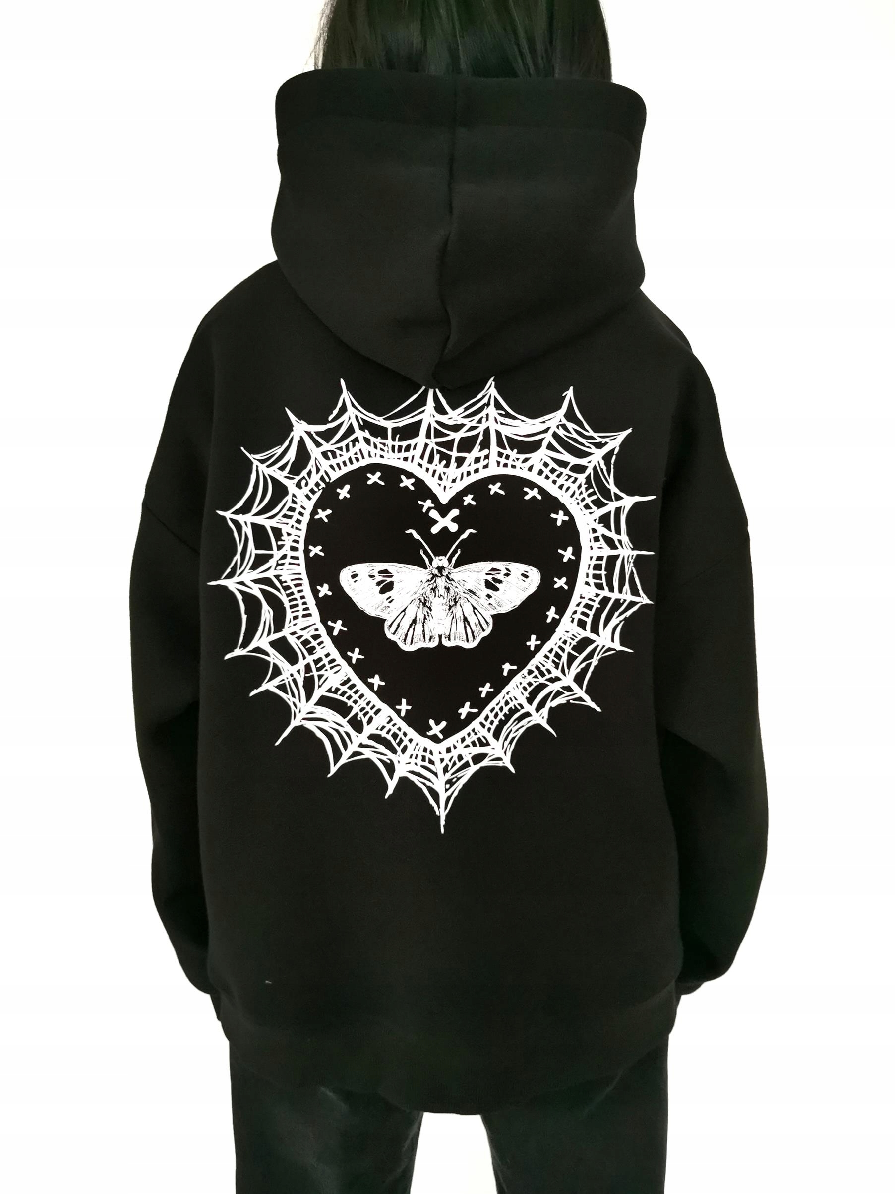 DHZ3 CZARNA ROZPINANA SERCE ĆMA LOVLEY BOXY L/XL Rękaw długi rękaw