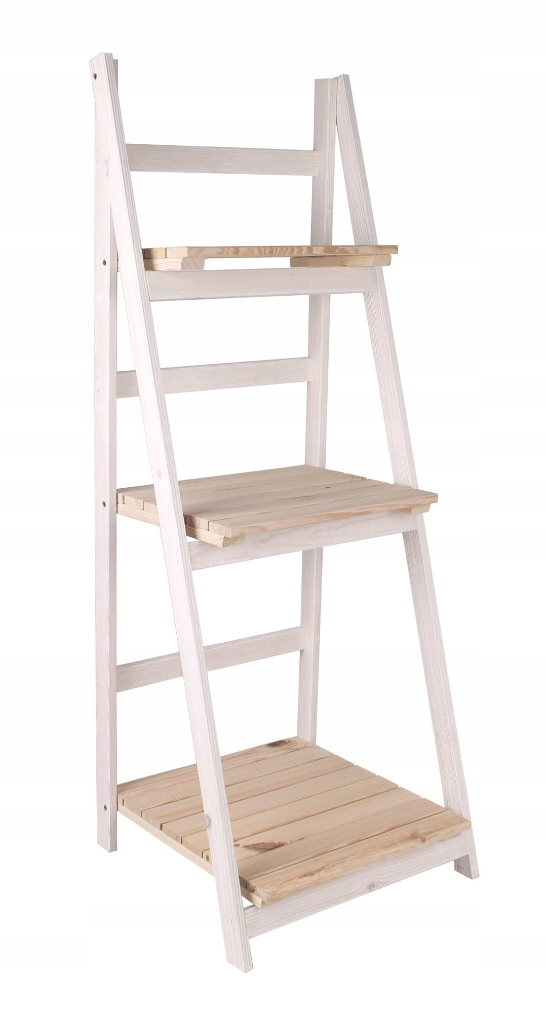 Dřevěný Rozkládací Květináč Bílý 41x38x110 cm