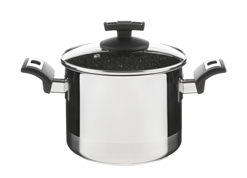 Cerammax Pro Comfort hrniec s pokrievkou 18cm 3,0l, granit čierna