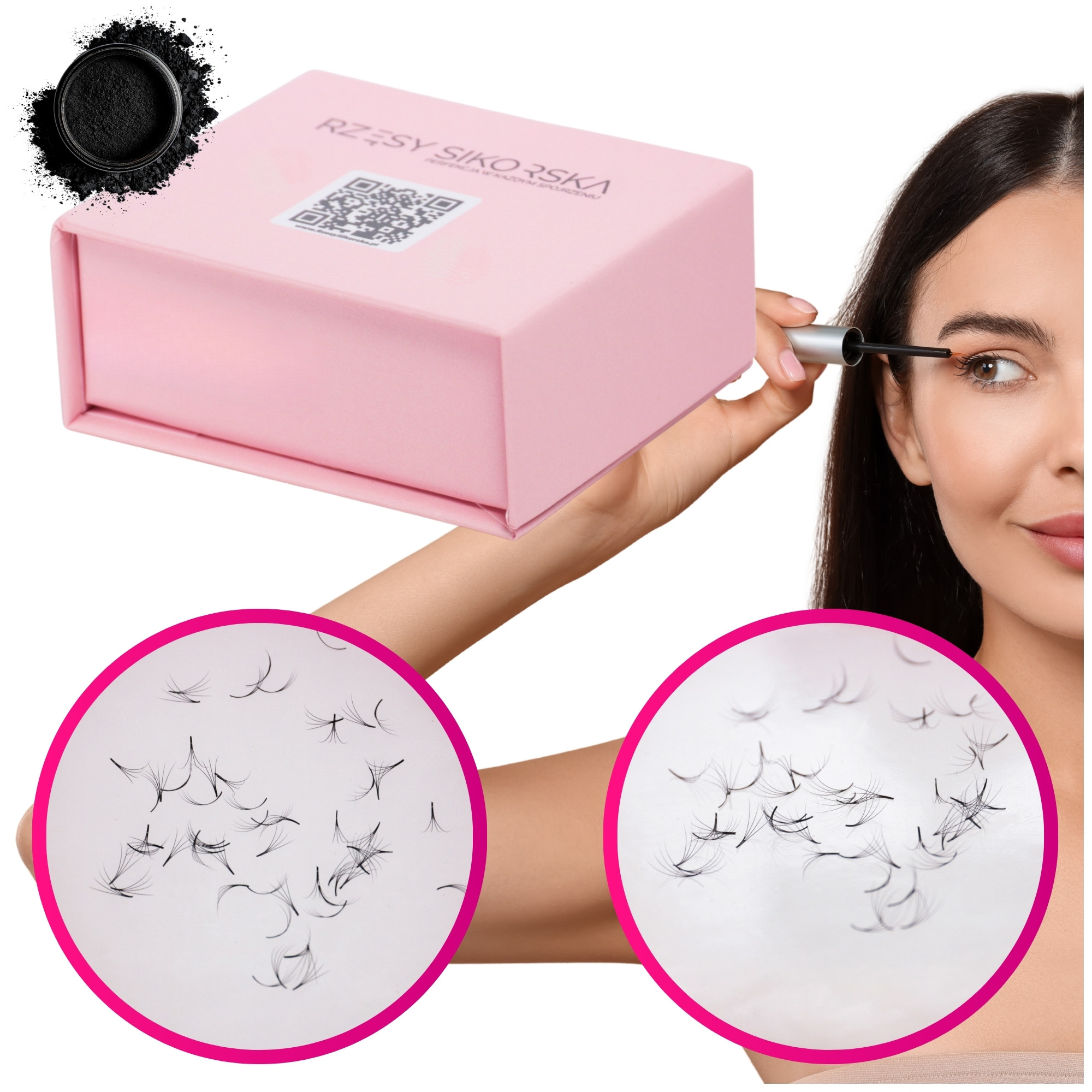 Sikorské Řasy Hotové Trsy Řas 4D/0,07/C 7 mm (1000 Ks) – Single Box