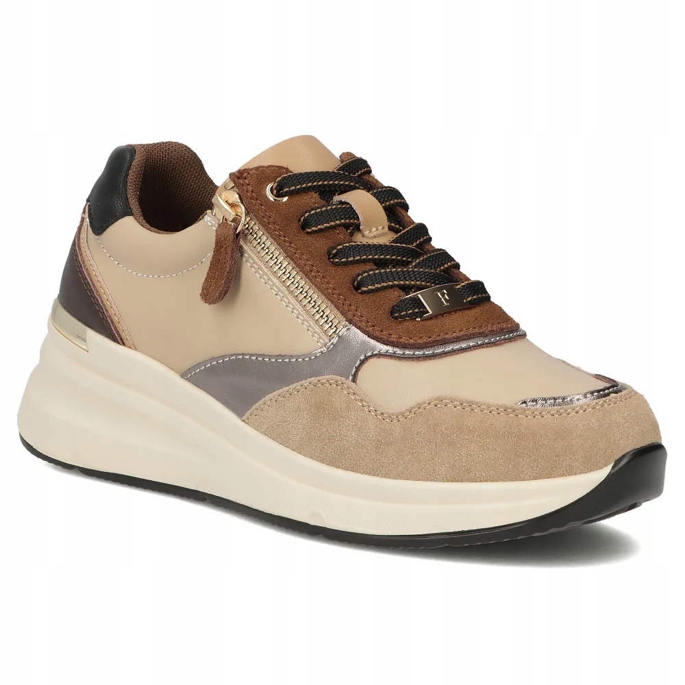 Filippo DP7105/25 Be Kožené tenisky dámské sportovní boty béžové vel. 40