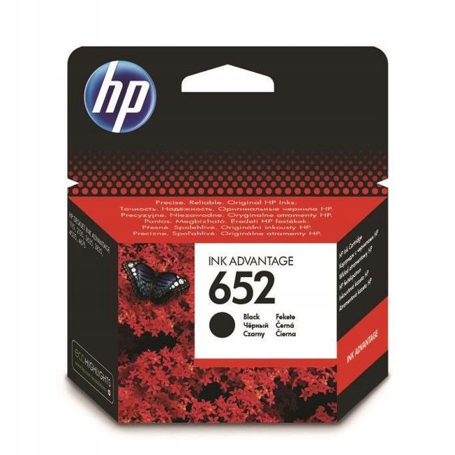 Originální černý inkoust Hp 652 (F6V25AE)