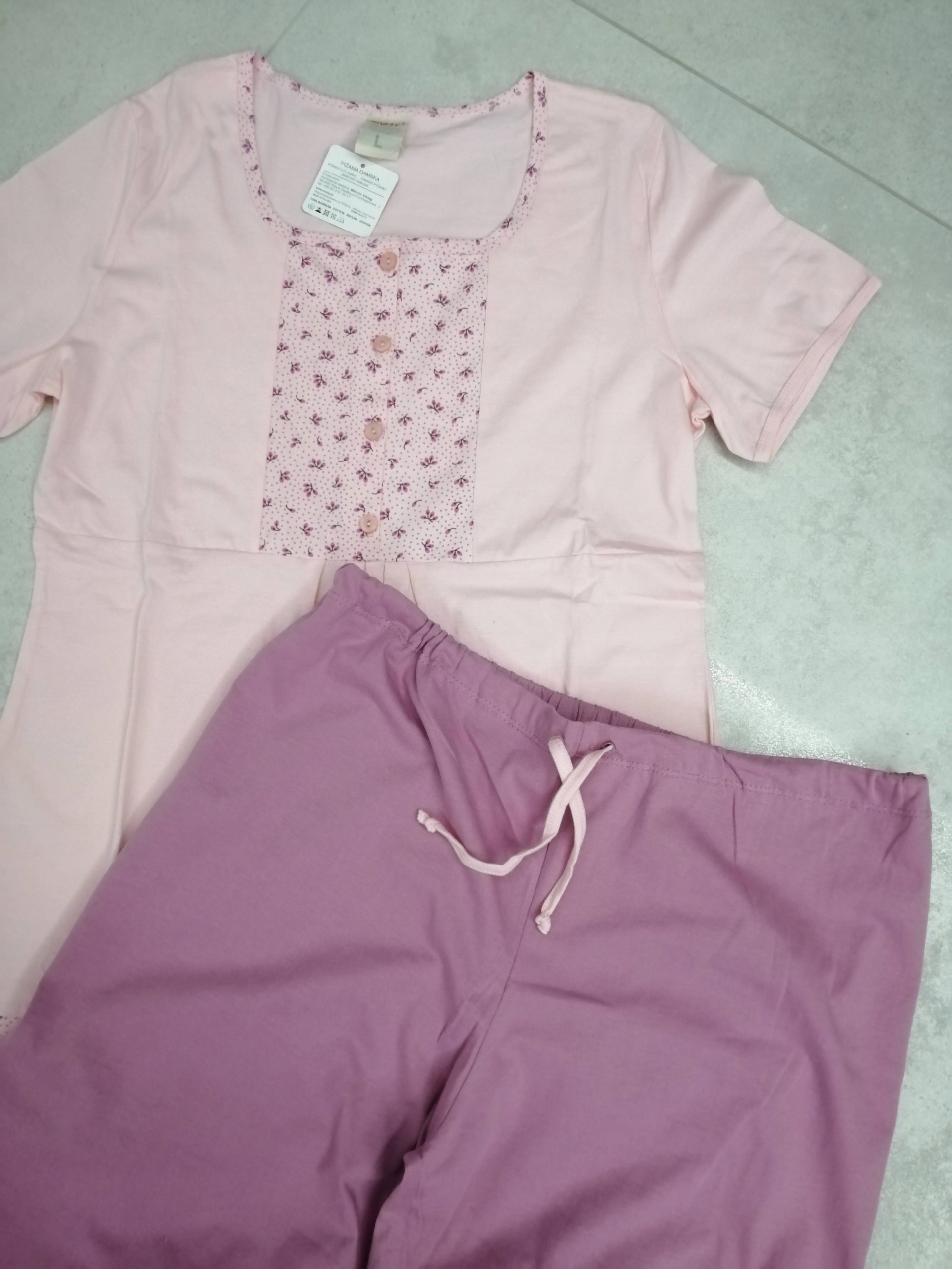 Piżama Damska 3/4 spodnie MUZZY CIĄŻOWA ROZPINA-L- Rozmiar L