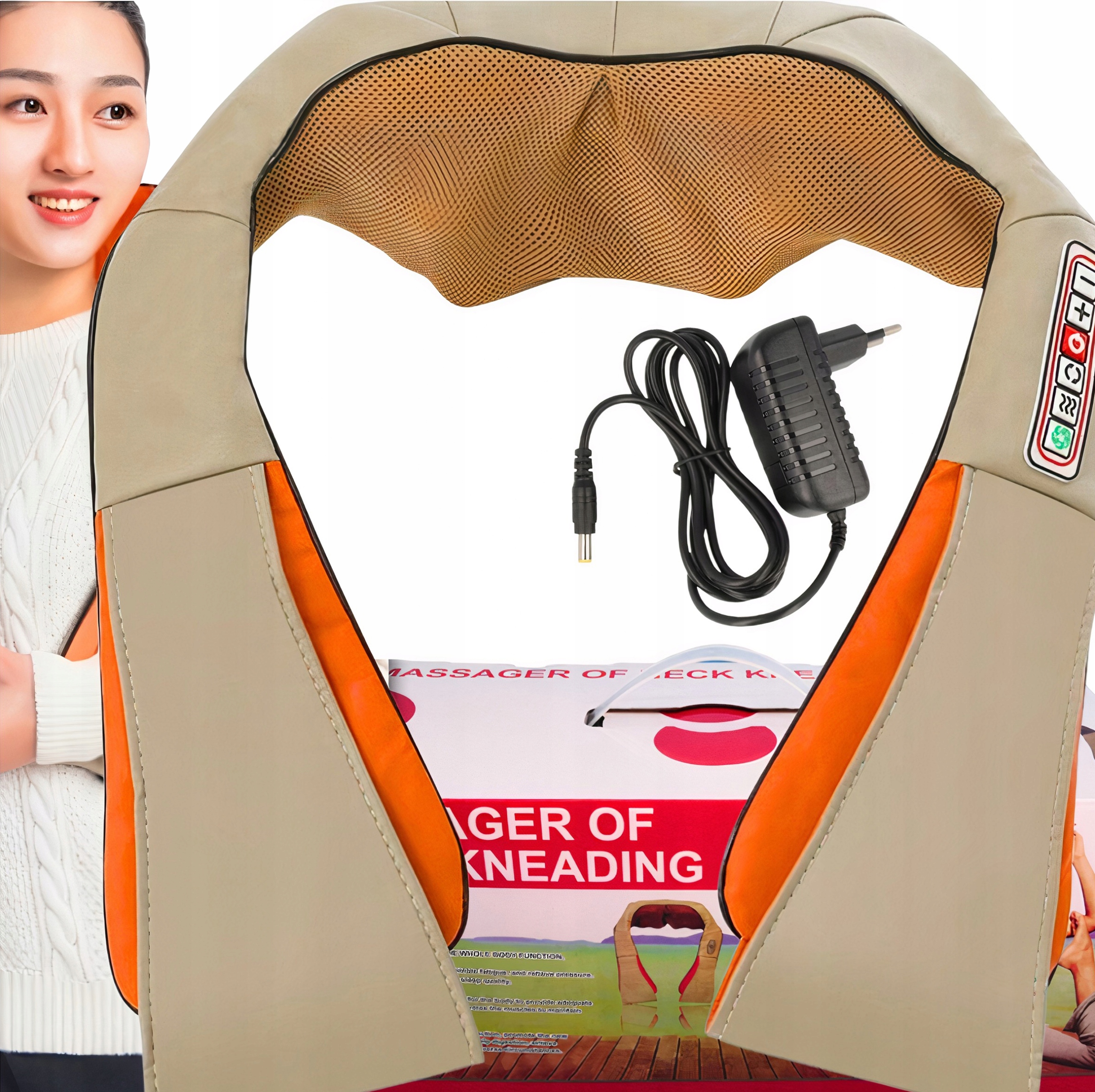 Pas masujący Shiatsu masażer karku pleców ramion szyi funkcja grzania