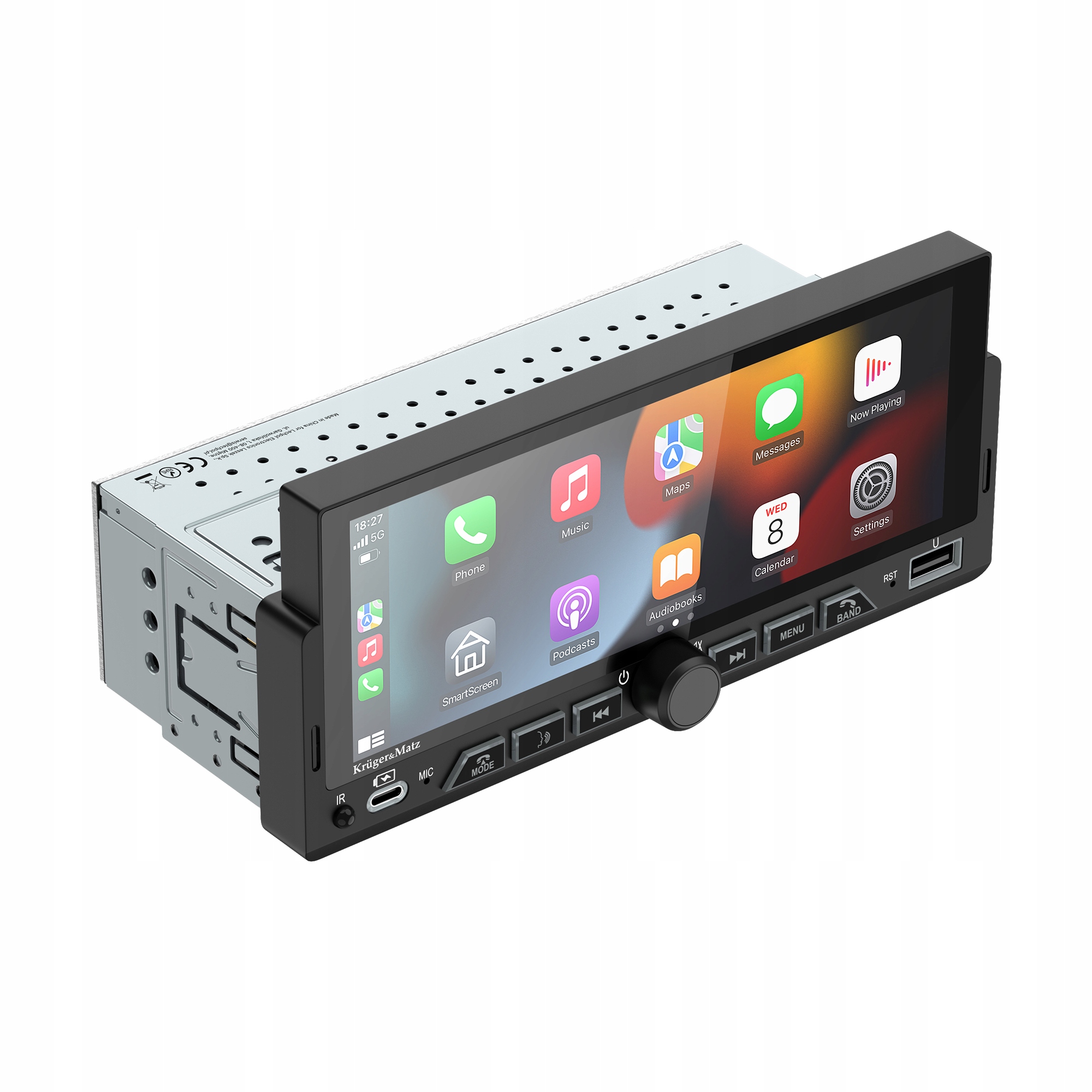 Kruger&Matz KM2017 Autorádio 1DIN Android Auto CarPlay Bluetooth