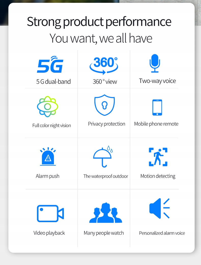 KAMERA OBROTOWA 5G ZEWNĘTRZNA IP WIFI FULL HD TUYA SMART LIVE Obiektyw stałoogniskowy