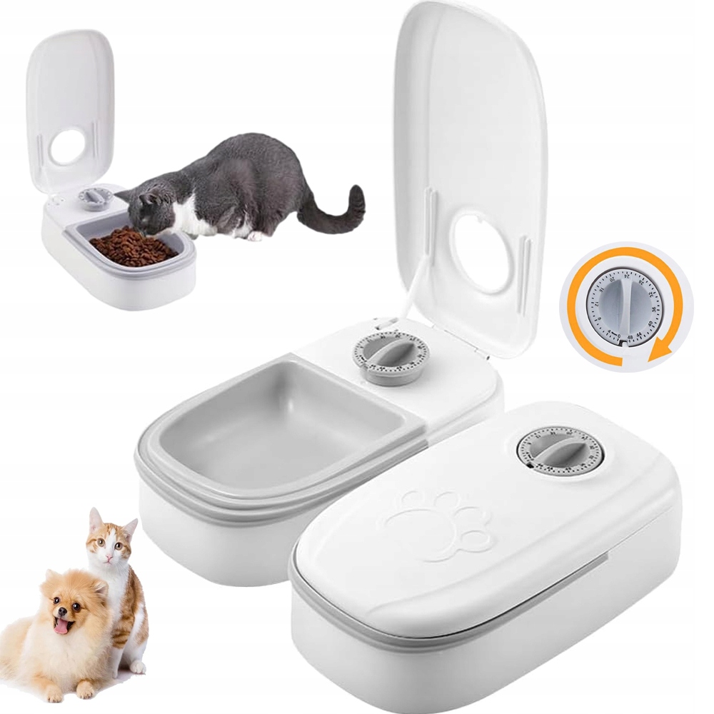 Levně Auto Miska Pro Domácí Zvířata, Dávkovač Suchého A Mokrého Krmiva S Časovačem