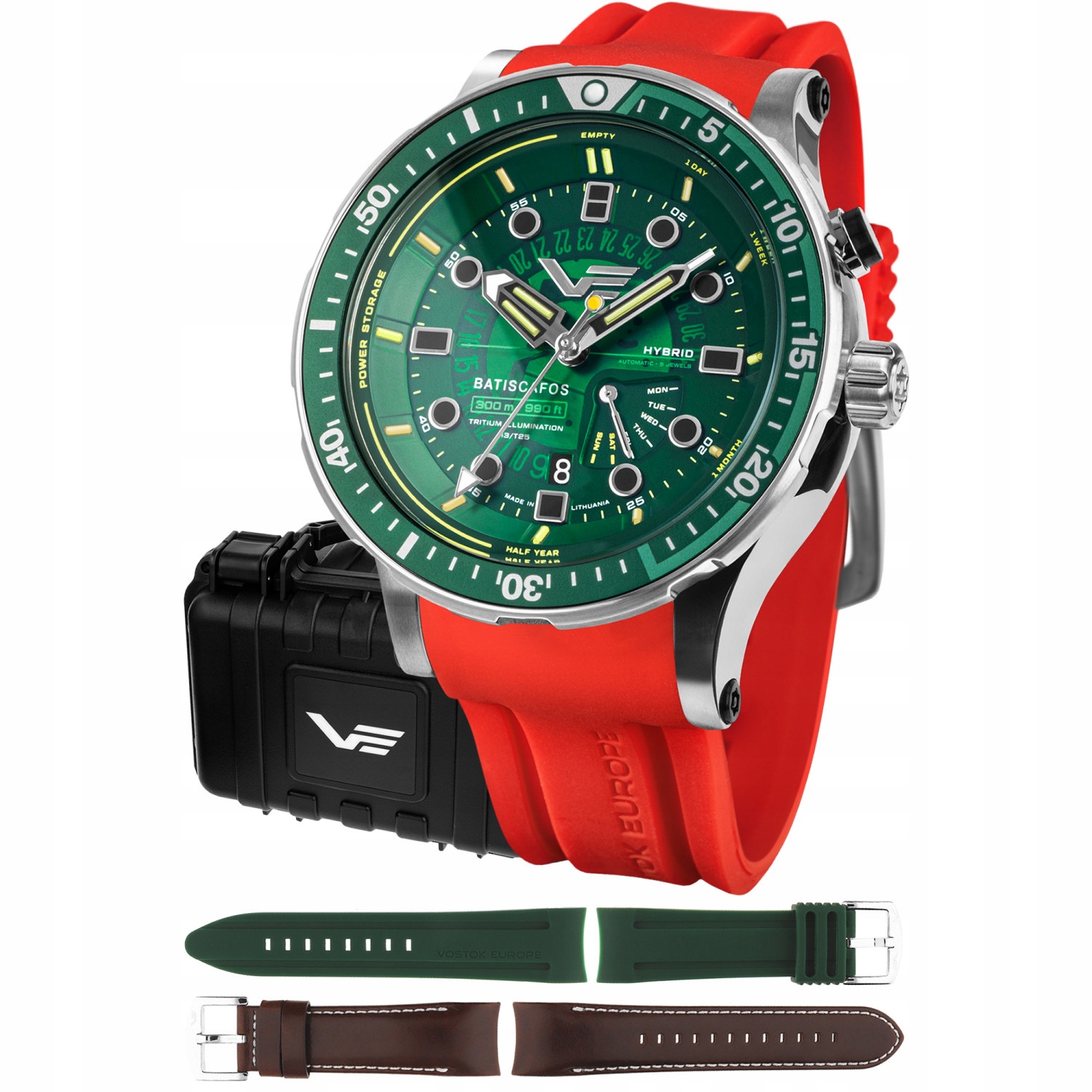 Pánské Hodinky Vostok Europe PX84-511A770SR s červeným řemínkem