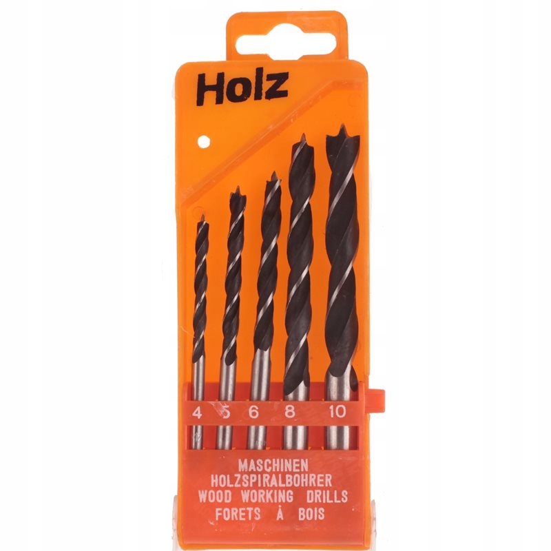 Wiertła do drewna zestaw 4-10 mm krótkie