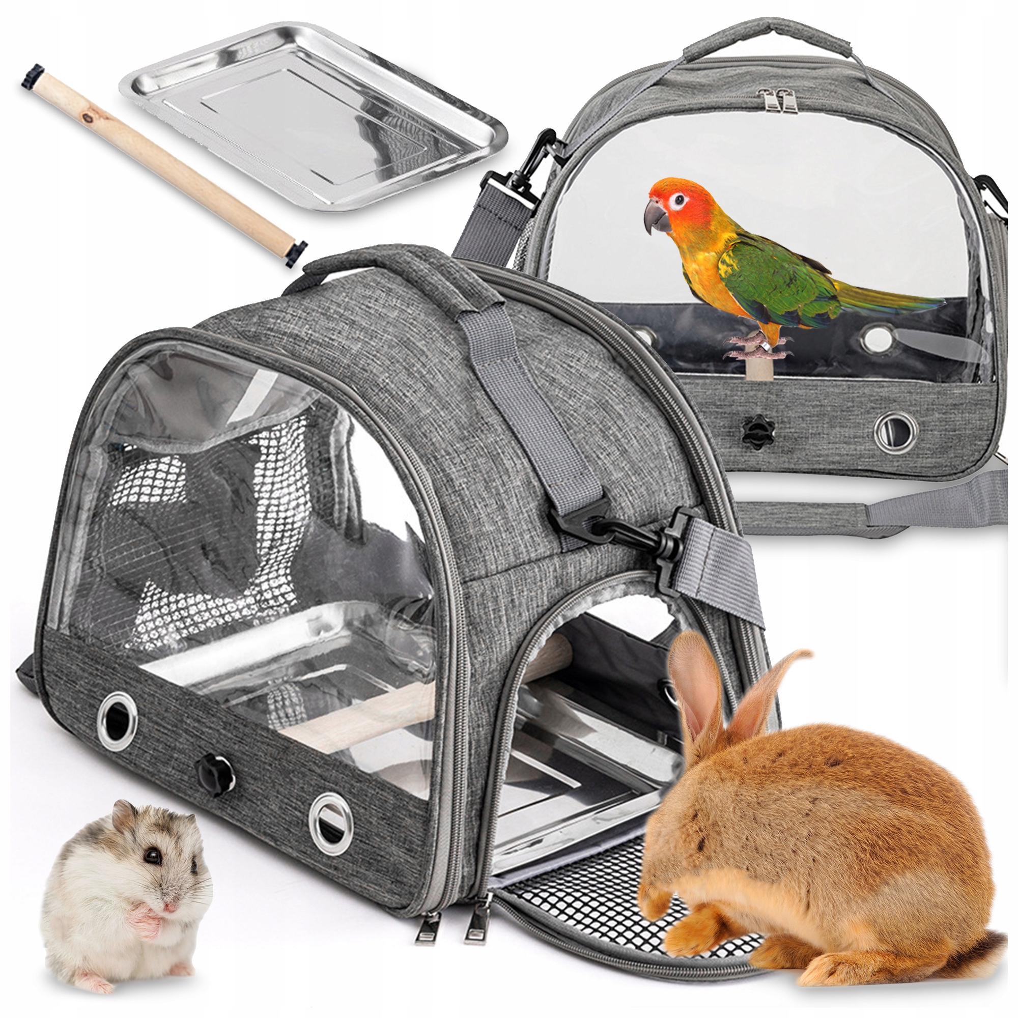 Levně Přepravní Taška Pro Papoušky Ptáky Hlodavce Trvanlivá Přepravka 33x26x24 cm