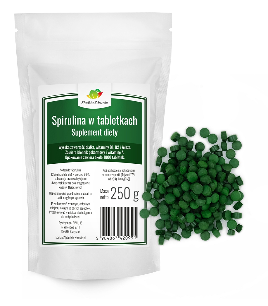 

Spirulina tabletki 250g Anemia Odporność 1000szt