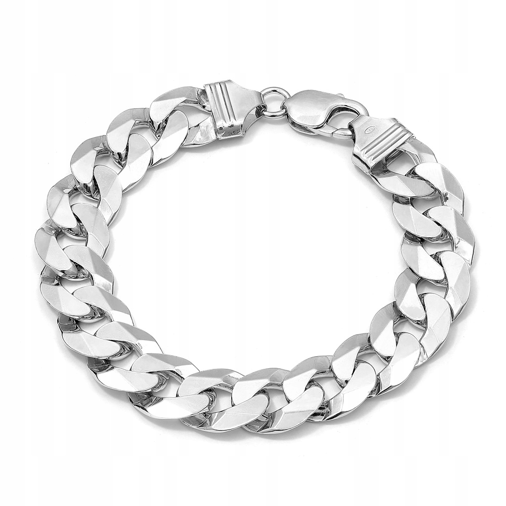 Stříbrný Náramek Rhodiovaný Pancíř 14 cm 13,5 mm Stříbro 925