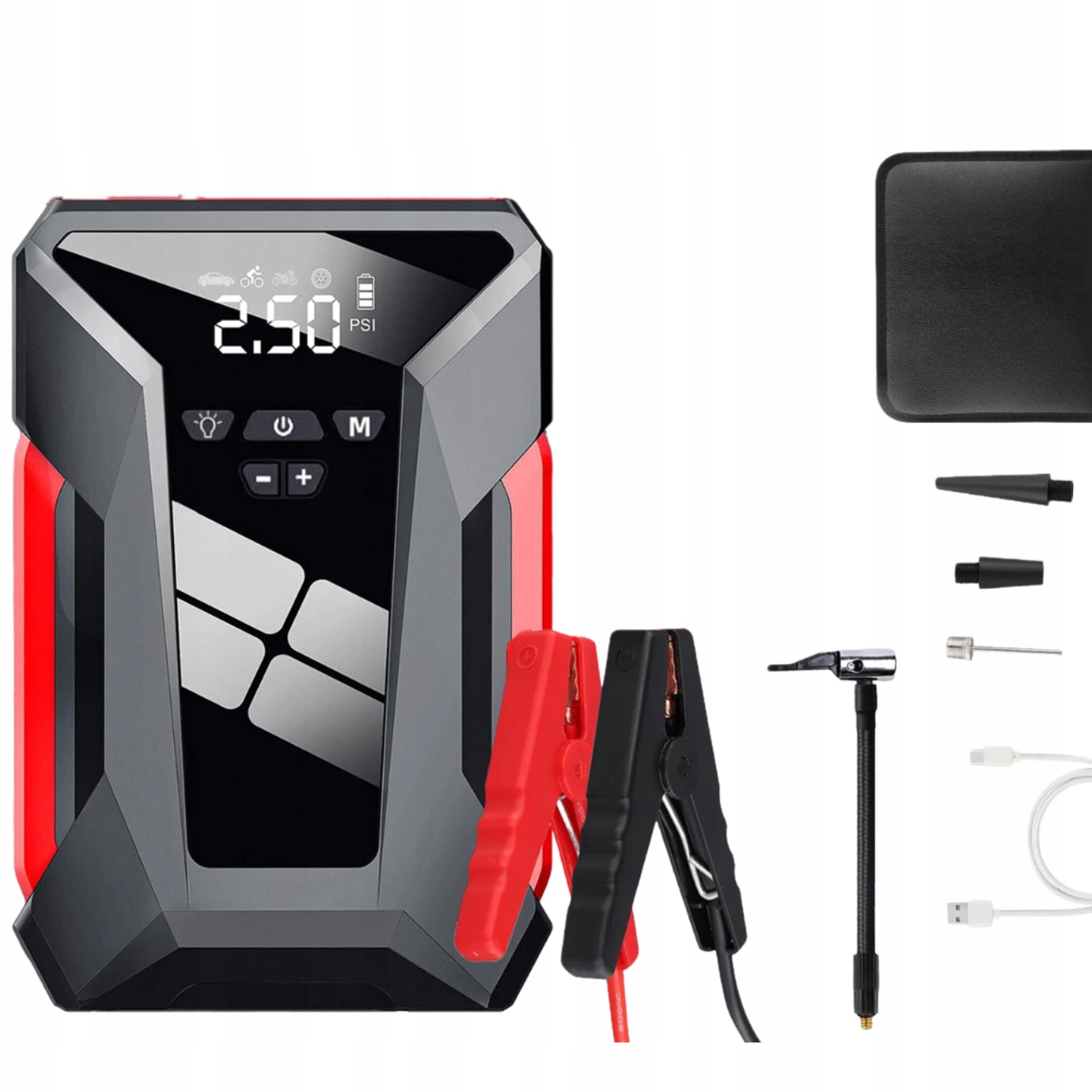 Jump Starter Kompresor Pumpa Start Booster Powerbank sada