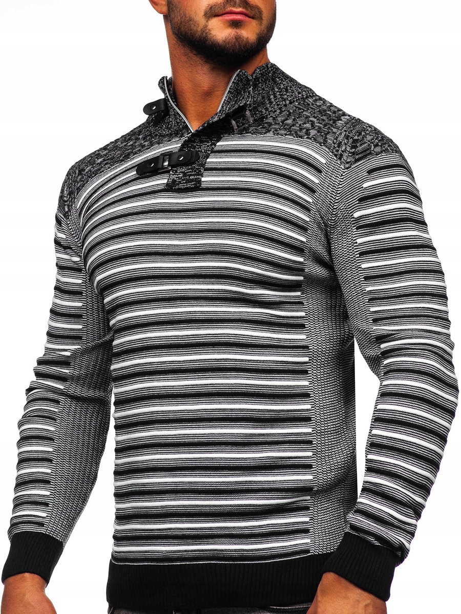

Sweter Męski Ze Stójką Czarny 1028 DENLEY_2XL