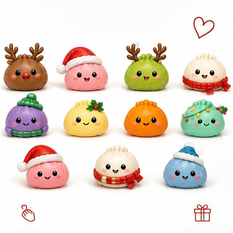 Адвент-календарь Goaduoynt Dumpling Squishy 2026, 24 мялки-булочки — фото 3