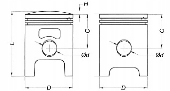 Tłok 40,00x10x25,00mm SKUTER 2TYamaha Jog EAN (GTIN) 5904703504689