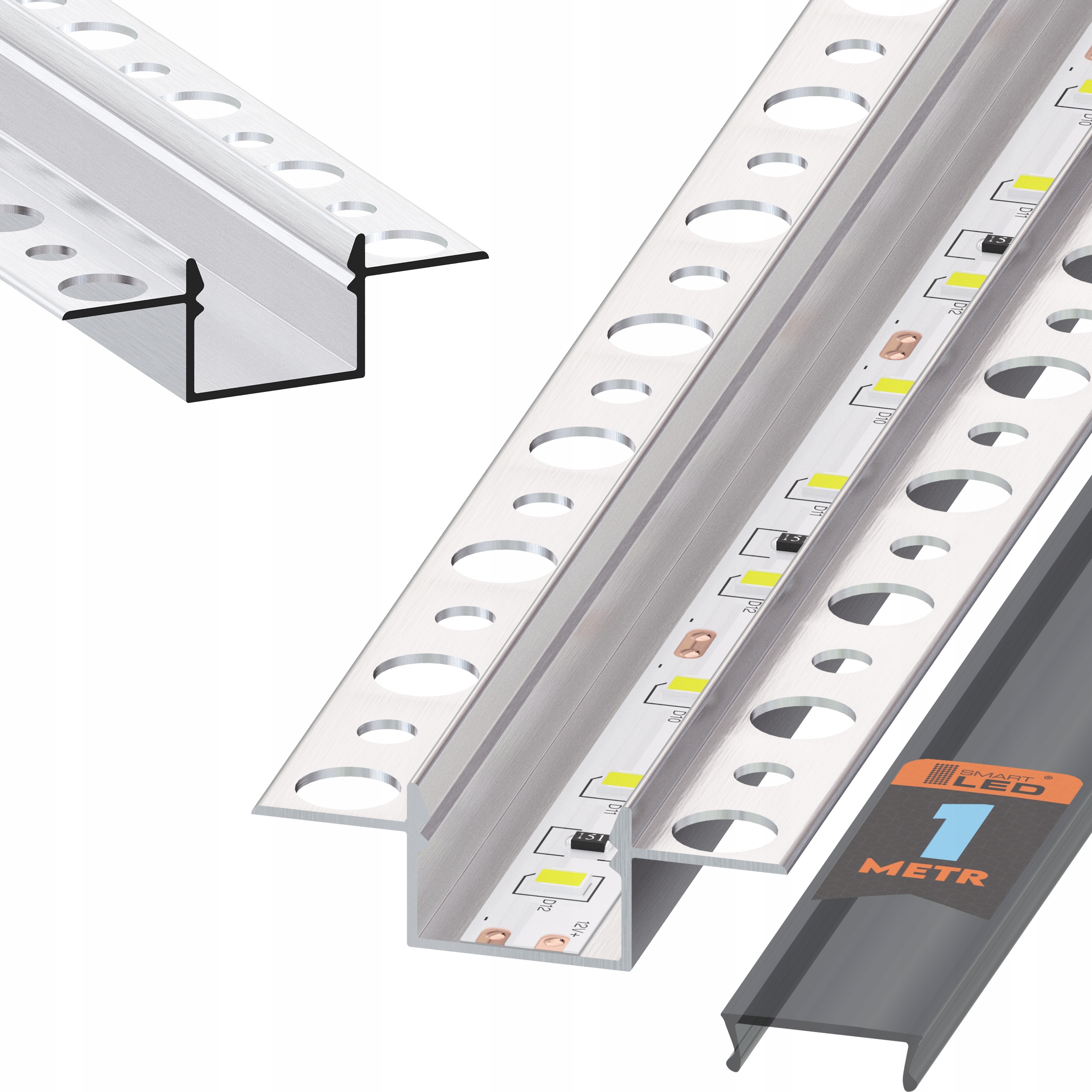 

Profil Led do płyt gipsowych aluminiowy 1m wpust