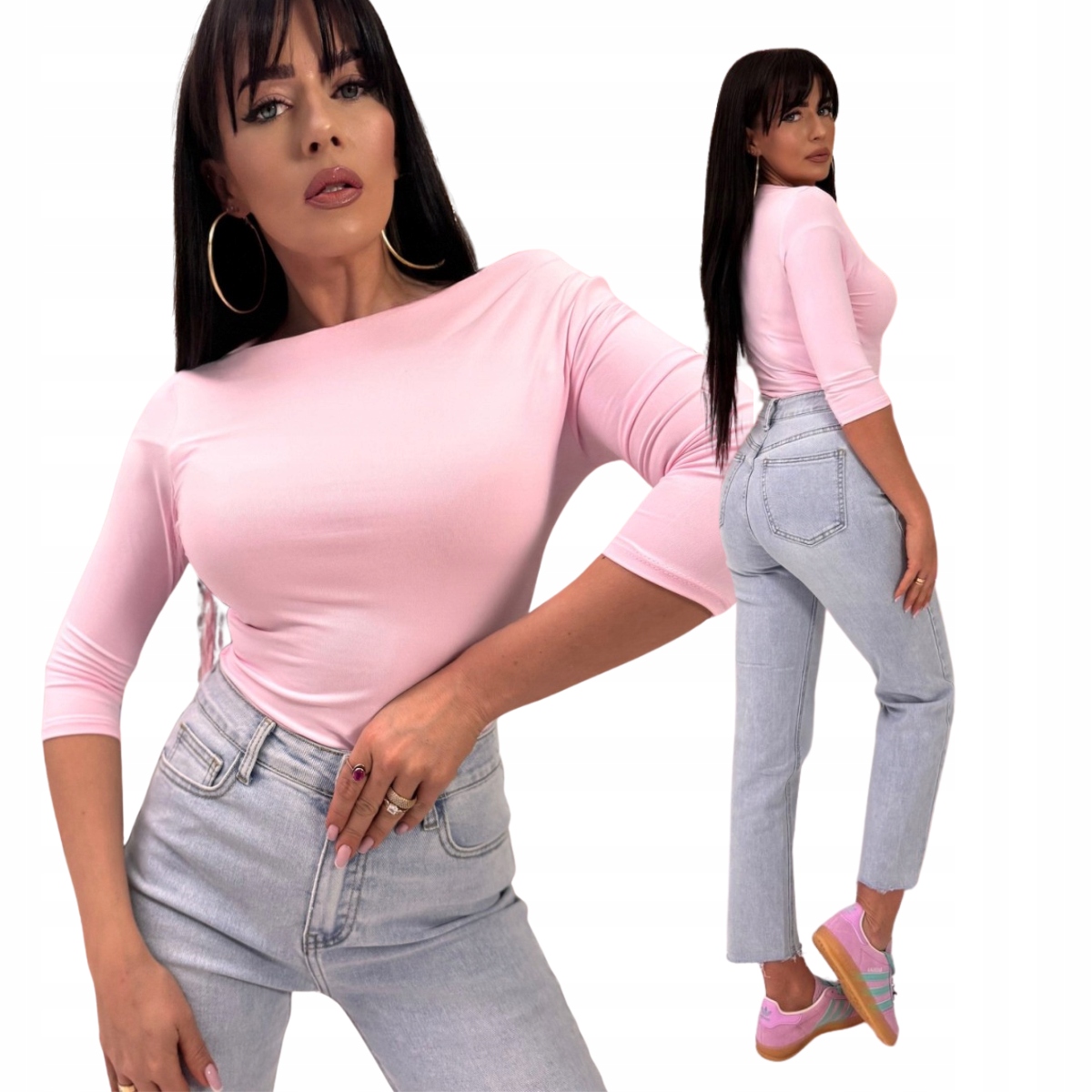 Bluzka pudrowy róż Veronica Rozmiar One size